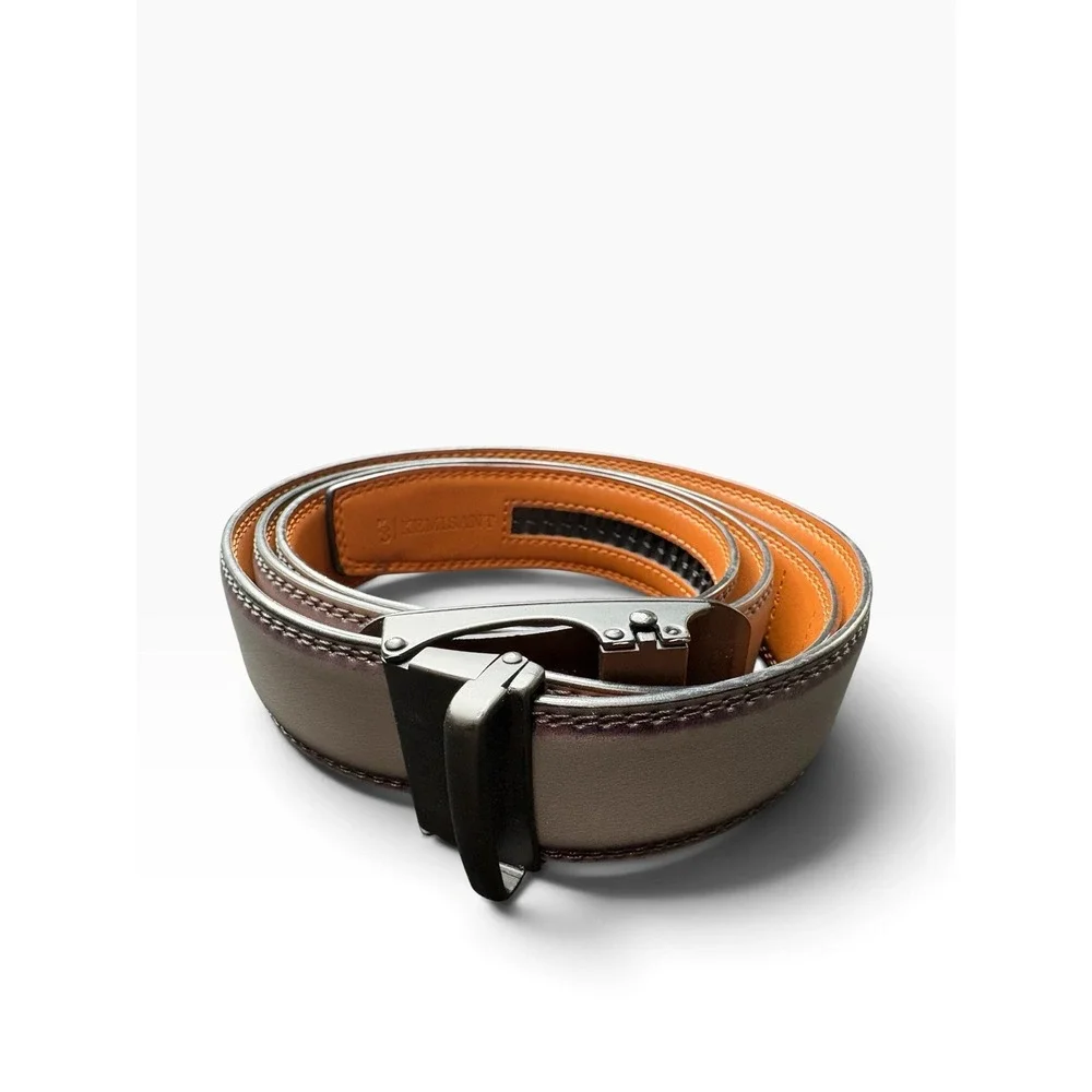 Kemisant Adjustable Rachet Belt Trim To Size Up To 52 Lot Of 2 Belts Gray Brown
